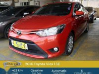 2016 Toyota Vios 1.3E Automatic P568,000