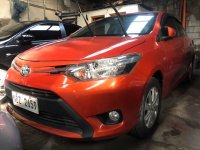 Orange Toyota Vios 2017 Manual Gasoline for sale in Quezon City