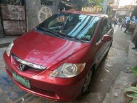 Red Honda City 2005 at 95000 km for sale 