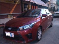 Red Toyota Yaris 2015 Hatchback for sale in Manila