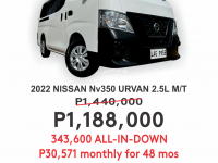 2022 Nissan NV350 Urvan 2.5 Standard 15-seater MT in Cainta, Rizal