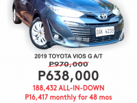 2019 Toyota Vios  1.5 G CVT in Cainta, Rizal