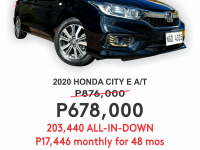 2020 Honda City  1.5 E CVT in Cainta, Rizal