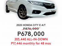 2020 Honda City  1.5 E CVT in Cainta, Rizal