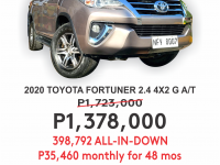 2020 Toyota Fortuner  2.4 G Diesel 4x2 AT in Cainta, Rizal