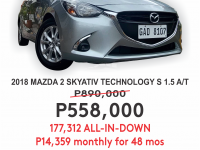 2018 Mazda 2  SKYACTIV S Sedan AT in Cainta, Rizal