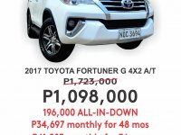 White Toyota Fortuner 2017 for sale in Cainta