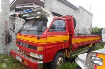 Isuzu Elf 4BC1 14ft Dropside Red Truck For Sale 