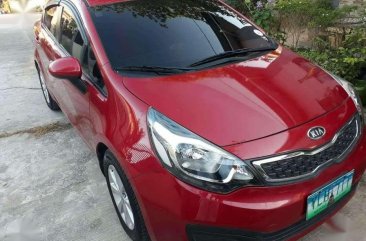 Kia Rio EX 2013 Manual Red Sedan For Sale 