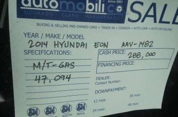 2014 Hyundai Eon for sale 