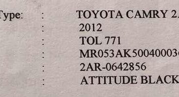 TOYOTA Camry 2012 2.5V casa maintaned (with updated records)