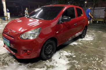 Selling Red Mitsubishi Mirage 2013 for sale in Pasig