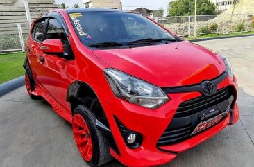 Sell Red 2017 Toyota Wigo at Manual Gasoline at 14000 km in Cebu City