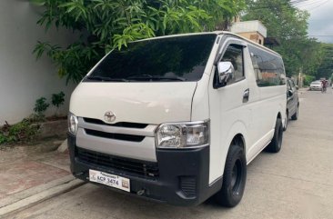 Selling White Toyota Hiace 2017 Manual Diesel in Quezon City