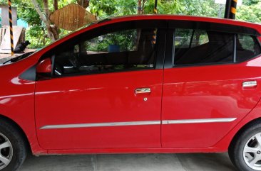 Red Toyota Wigo 2015 Hatchback for sale in Batangas