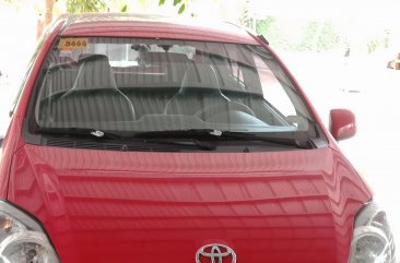 Red Toyota Wigo 2015 Hatchback for sale in Batangas