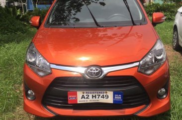 Orange Toyota Wigo 2018 for sale in Cainta