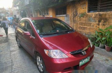 Red Honda City 2005 at 95000 km for sale 