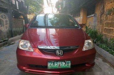 Red Honda City 2005 at 95000 km for sale 