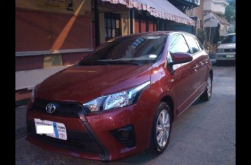 Red Toyota Yaris 2015 Hatchback for sale in Manila