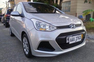 Silver Hyundai Grand i10 2015 Hatchback at Automatic  for sale in Manila