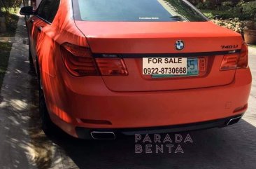 Orange BMW 740Li 2010 for sale in Muntinlupa City