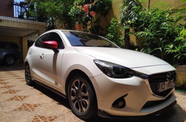 Pearl White Mazda 2 2015 for sale in Quezon City