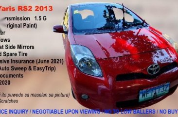 Sell Red 2013 Toyota Yaris in Subic