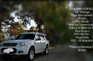Pearlwhite Ford Everest 2014 for sale in Cavite