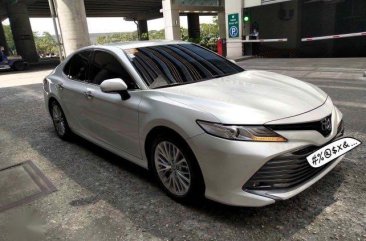 Pearl White Toyota Camry 2020