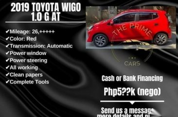Red Toyota Wigo 2019 for sale in Quezon