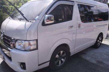 Pearl White Toyota Hiace Super Grandia 2015 for sale in Quezon 