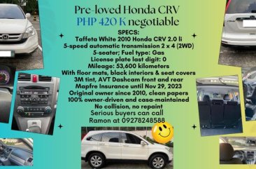 Selling White Honda Cr-V 2010 in Mandaluyong