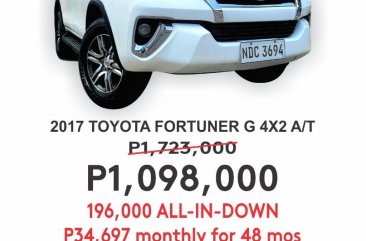 White Toyota Fortuner 2017 for sale in Cainta