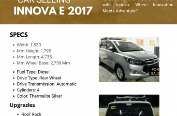 2017 Toyota Innova  2.8 E Diesel AT in Quezon City, Metro Manila