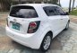 White Chevrolet Sonic 2013 Automatic Gasoline for sale -4