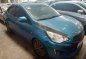 Selling Blue Mitsubishi Mirage 2017 Manual Gasoline  -0