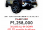 2017 Toyota Fortuner  2.4 V Diesel 4x2 AT in Cainta, Rizal-10