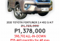 2020 Toyota Fortuner  2.4 G Diesel 4x2 AT in Cainta, Rizal-0